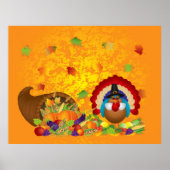 Thanksgiving Dag Herfst Bounful Harvest Cornucopia Poster (Voorkant)