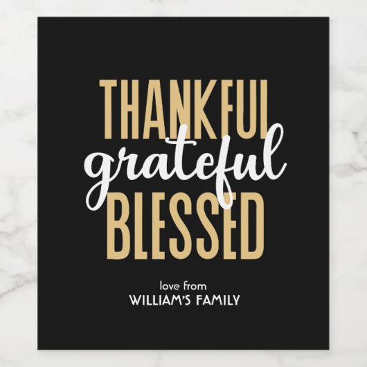 Thanksgiving Dag Herfst Minimal Wijn Etiket (Enkel label)