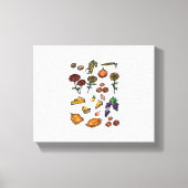 Thanksgiving dag herfstattributen Classic T-Shirt Canvas Afdruk (Voorkant)