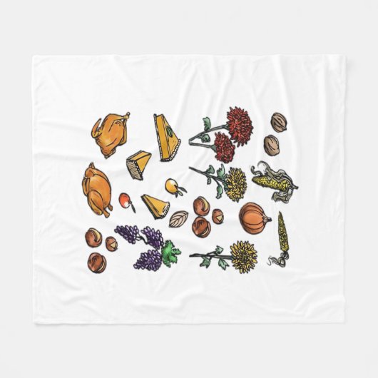 Thanksgiving dag herfstattributen Classic T-Shirt Fleece Deken (Voorkant (Horizontaal))