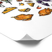 Thanksgiving dag herfstattributen Classic T-Shirt Poster (Hoek)