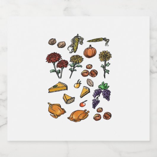 Thanksgiving dag herfstattributen Classic T-Shirt Sparkling Wijnetiket (Enkel label)