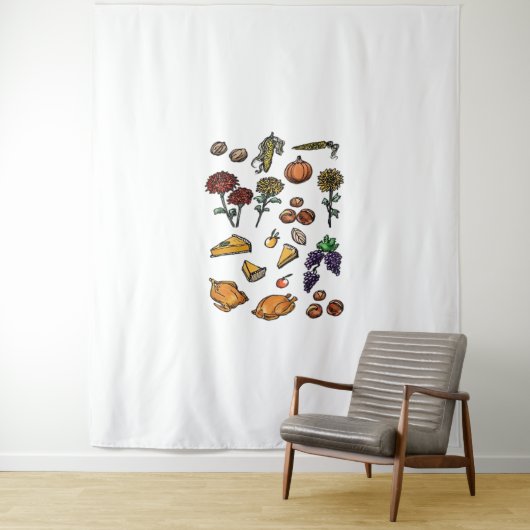 Thanksgiving dag herfstattributen Classic T-Shirt Wandkleed (In situ)