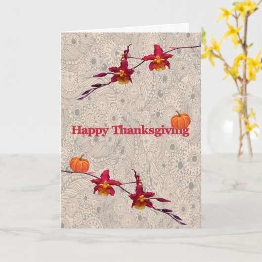 Thanksgiving Dag Kaart met Orchideeën (Gele Bloem)
