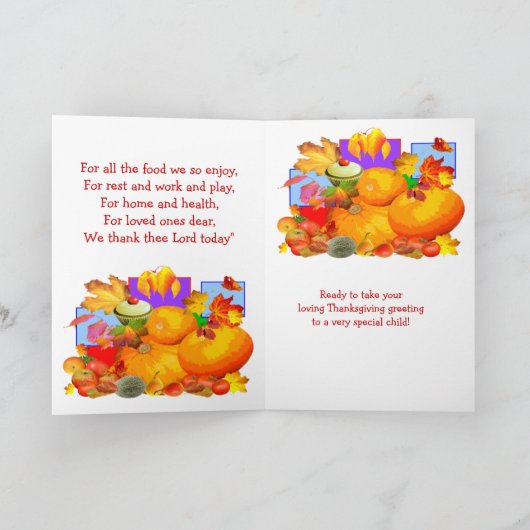 Thanksgiving dag Kaart voor kinderen (Binnen)