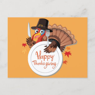 Thanksgiving dag kalkoen feestdagenkaart