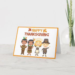 Thanksgiving dag kinderen feestdagen kaart