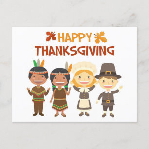 Thanksgiving dag kinderen feestdagenkaart