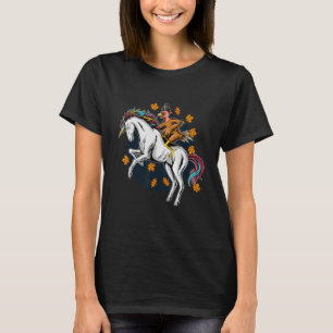 Thanksgiving dag kostuum Turkije Pilgrim Riding Un T-shirt