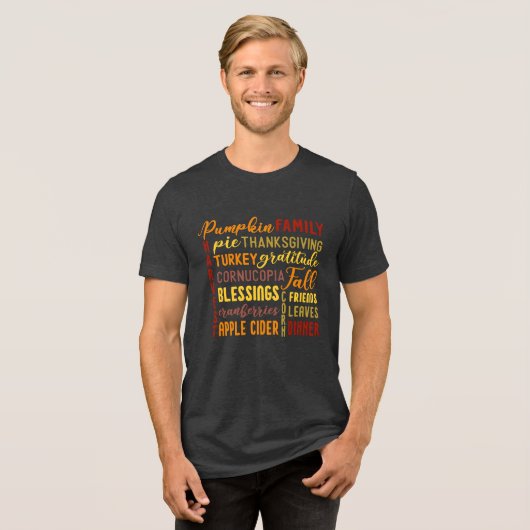 Thanksgiving Dag Mannen T-Shirt Tri-Bl (Voorkant volledig)