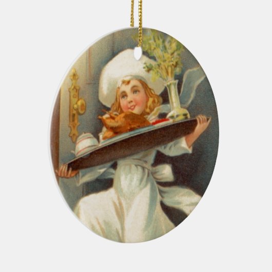 Thanksgiving Dag Meisje Chef  Ornament (Rechts)