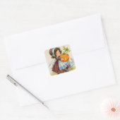  Thanksgiving dag meisje Vierkante Sticker (Envelop)