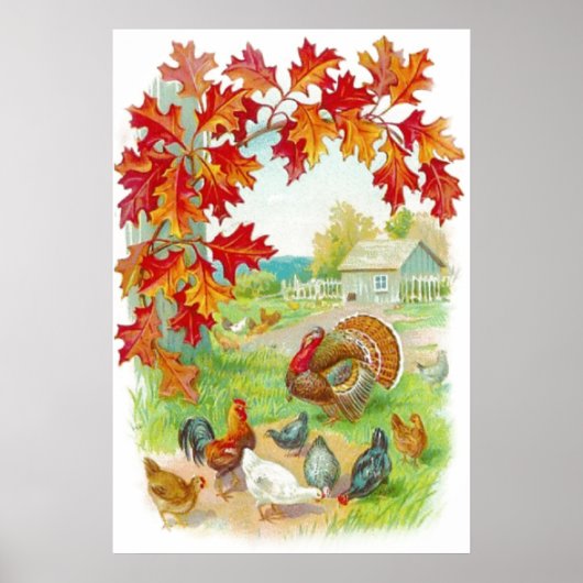 Thanksgiving dag omgezette afdrukken poster (Voorkant)