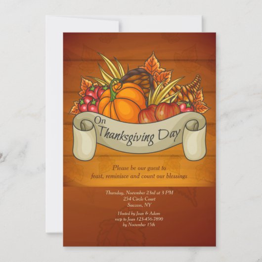 Thanksgiving Dag Oogst Uitnodiging (Voorkant)