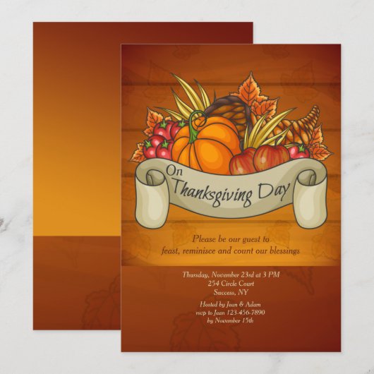 Thanksgiving Dag Oogst Uitnodiging (Voorkant / Achterkant)