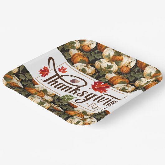 Thanksgiving Dag Papieren Bordje (Gebogen)