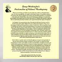 Thanksgiving Dag Proclamatie door George Washingto
