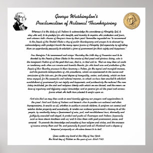 Thanksgiving Dag Proclamatie door George Washingto Poster