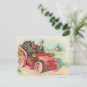 Thanksgiving dag rijden kalkoenen feestdagenkaart (Staand voorkant)