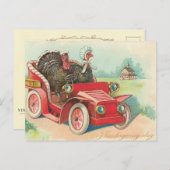 Thanksgiving dag rijden kalkoenen feestdagenkaart (Voorkant / Achterkant)