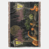 Thanksgiving dag scène met bank en Herfst oogsten Deken (Voorkant Verticaal)