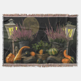 Thanksgiving dag scène met bank en Herfst oogsten Deken