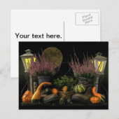 Thanksgiving dag scène met bank en Herfst oogsten Feestdagenkaart (Voorkant / Achterkant)