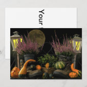 Thanksgiving-dag scène met bank en Herfst oogsten Feestdagenkaart (Voorkant / Achterkant)