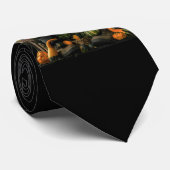 Thanksgiving dag scène met bank en Herfst oogsten Stropdas (Opgerold)