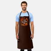 Thanksgiving Dag Schort met pompoen, bladeren, aco (Gedragen)