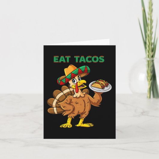 Thanksgiving Dag Turkije eet Tacos Mexicaanse somb Kaart (Voorkant)