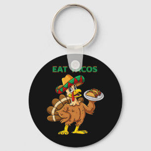 Thanksgiving Dag Turkije eet Tacos Mexicaanse somb Sleutelhanger