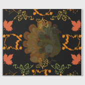 Thanksgiving dag Turkije met najaar verlaten Herfs Cadeaupapier (Vlak)