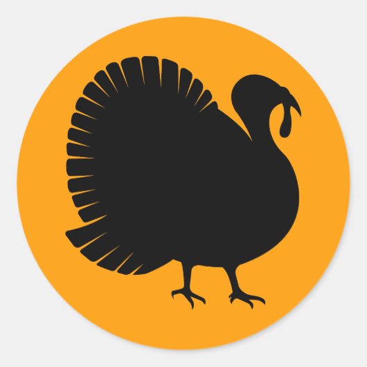 Thanksgiving Dag Turkije Silhouet Ronde Sticker (Voorkant)
