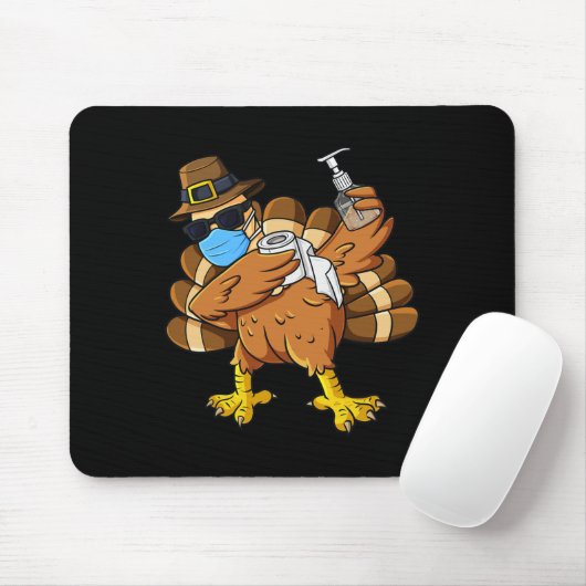 Thanksgiving Dag van de Dabbing Turkey Pilgrim Boy Muismat (Met muis)