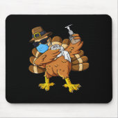 Thanksgiving Dag van de Dabbing Turkey Pilgrim Boy Muismat (Voorkant)