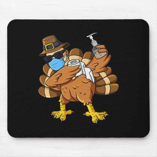 Thanksgiving Dag van de Dabbing Turkey Pilgrim Boy Muismat (Voorkant)