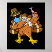 Thanksgiving Dag van de Dabbing Turkey Pilgrim Boy Poster (Voorkant)