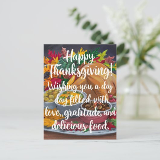 Thanksgiving dag van liefde en dankbaarheid briefkaart (Staand voorkant)