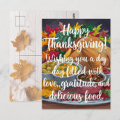 Thanksgiving dag van liefde en dankbaarheid briefkaart (Voorkant / Achterkant)