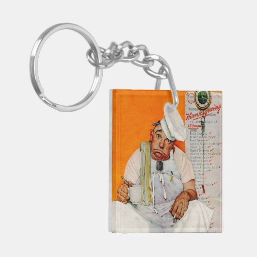 Thanksgiving dag vervagen sleutelhanger (Voorkant Links)