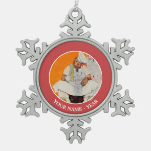 Thanksgiving dag vervagen tin sneeuwvlok ornament