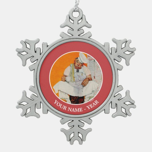 Thanksgiving dag vervagen tin sneeuwvlok ornament (Voorkant)