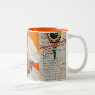 Thanksgiving dag vervagen tweekleurige koffiemok