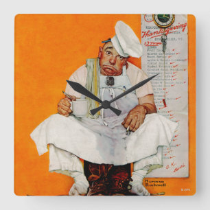 Thanksgiving dag vervagen vierkante klok