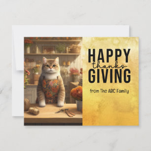 Thanksgiving Dag voor Cat Lovers Holiday Kaart