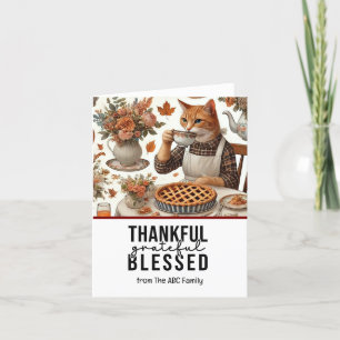 Thanksgiving Dag voor Cat Lovers Holiday Kaart