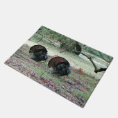 Thanksgiving Dag Wilde Kalkoenen in een open veld Deurmat (Schuin)