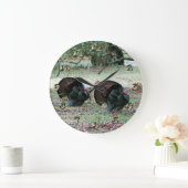 Thanksgiving Dag Wilde Kalkoenen in een open veld Grote Klok (Huis)