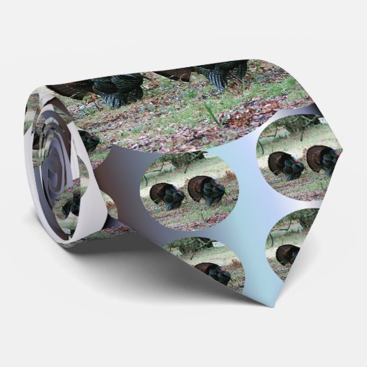 Thanksgiving Dag Wilde Kalkoenen in een open veld Stropdas (Opgerold)